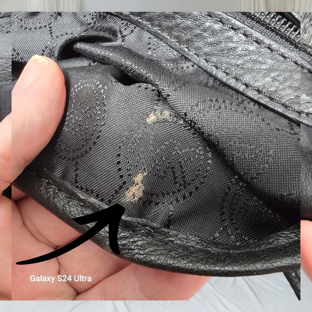 Michael Kors East West Black Pebbled Leather Bucket Bag Round Handles Large - Picture 7 of 16